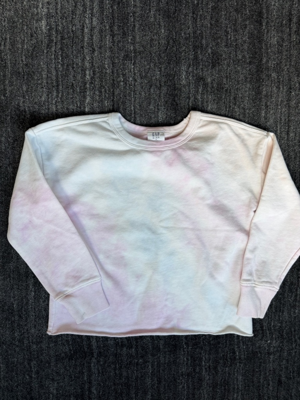 GAP Kids Pastel Tie-Dye Crewneck Sweatshirt - Pink, Light Blue, White